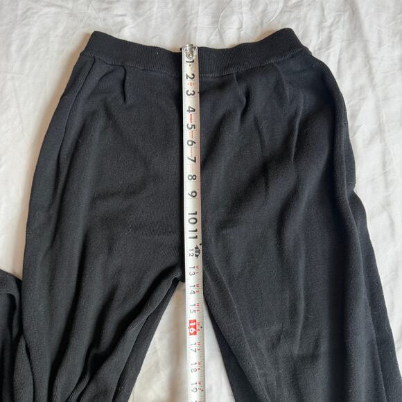 Anrabess Black, Sleeveless, Mockneck Ribbed Sweater, Jogger, Set- L - Picture 9 of 10